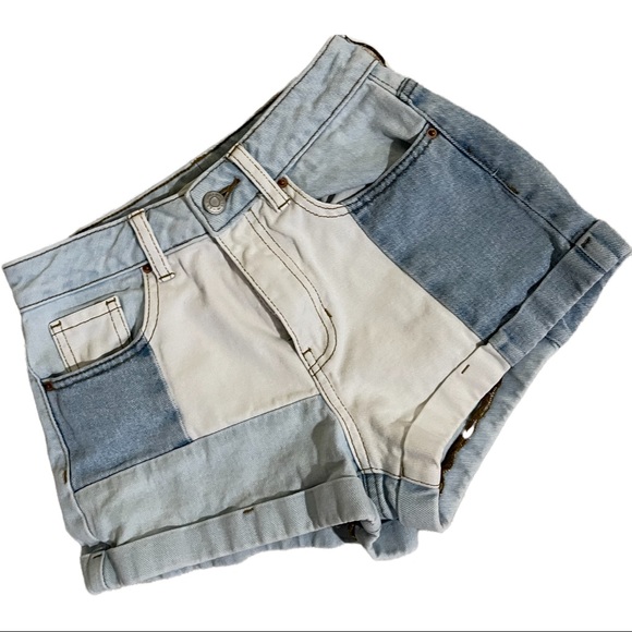 PacSun Eco Light Blue Quilted Mom Shorts - Picture 2 of 7